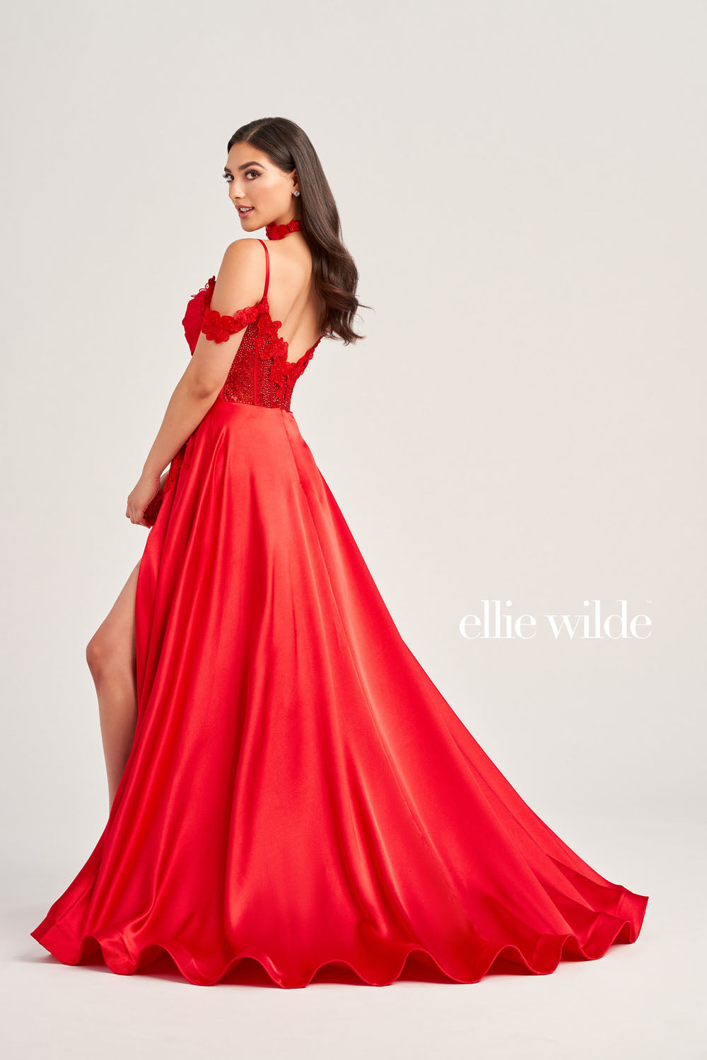 Ellie Wilde EW35029 prom dress images. Ellie Wilde EW35029 is available in these colors: Black, Red.