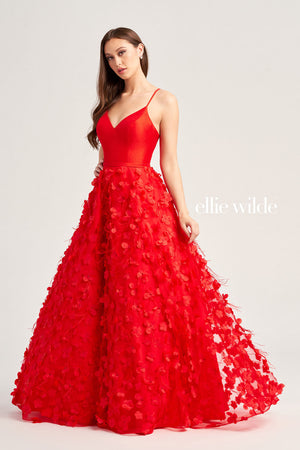 Ellie Wilde EW35037 prom dress images.  Ellie Wilde EW35037 is available in these colors: Black,	 Red, White.