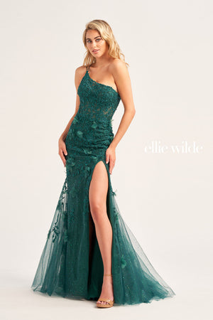 Ellie Wilde EW35049 prom dress images.  Ellie Wilde EW35049 is available in these colors: Emerald, Dark Red, Royal Blue.
