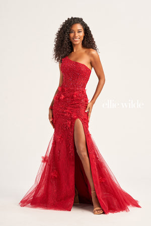Ellie Wilde EW35049 prom dress images.  Ellie Wilde EW35049 is available in these colors: Emerald, Dark Red, Royal Blue.