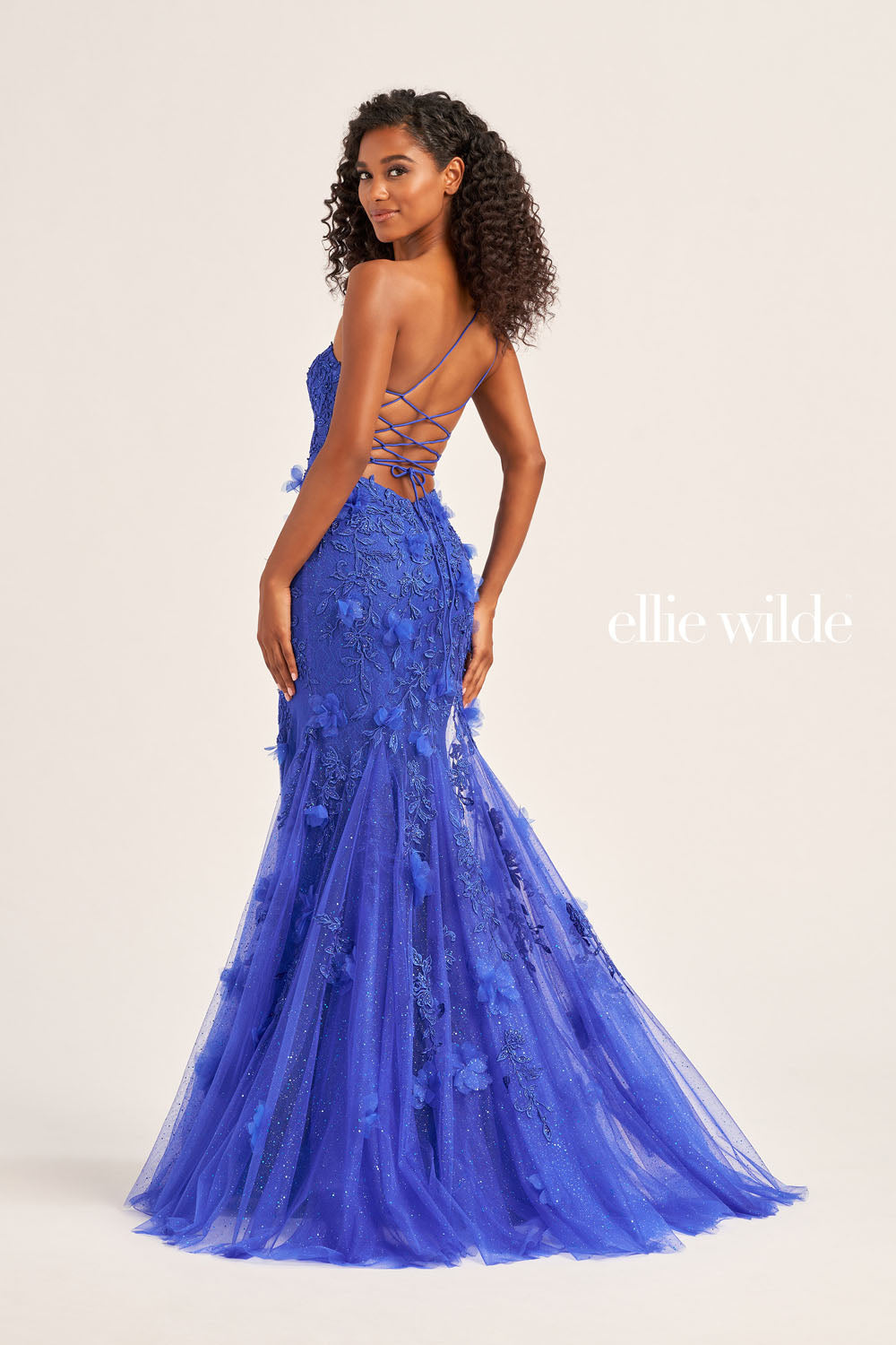 Ellie Wilde EW35049 prom dress images. Ellie Wilde EW35049 is available in these colors: Emerald, Dark Red, Royal Blue.
