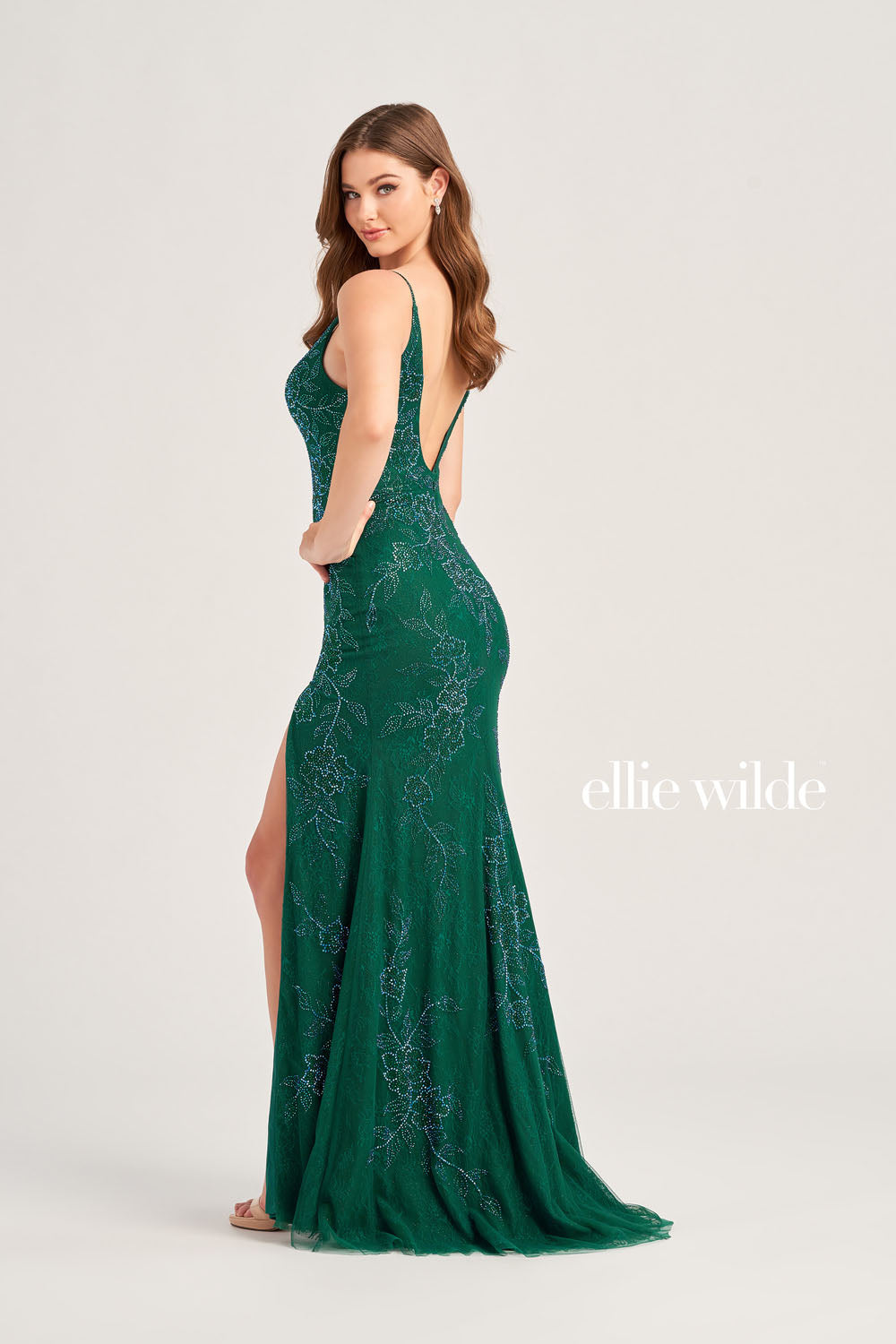 Ellie Wilde EW35062 prom dress images. Ellie Wilde EW35062 is available in these colors: Emerald, Royal Blue, Lilac.