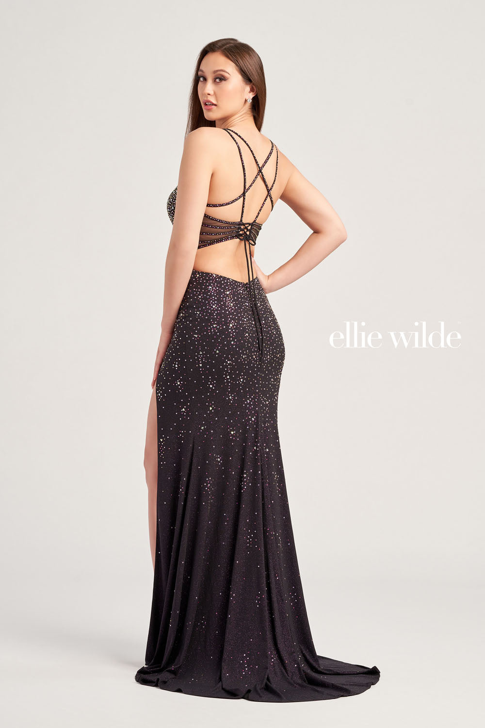 Ellie Wilde EW35064 prom dress images. Ellie Wilde EW35064 is available in these colors: Blackberry, Royal Blue.