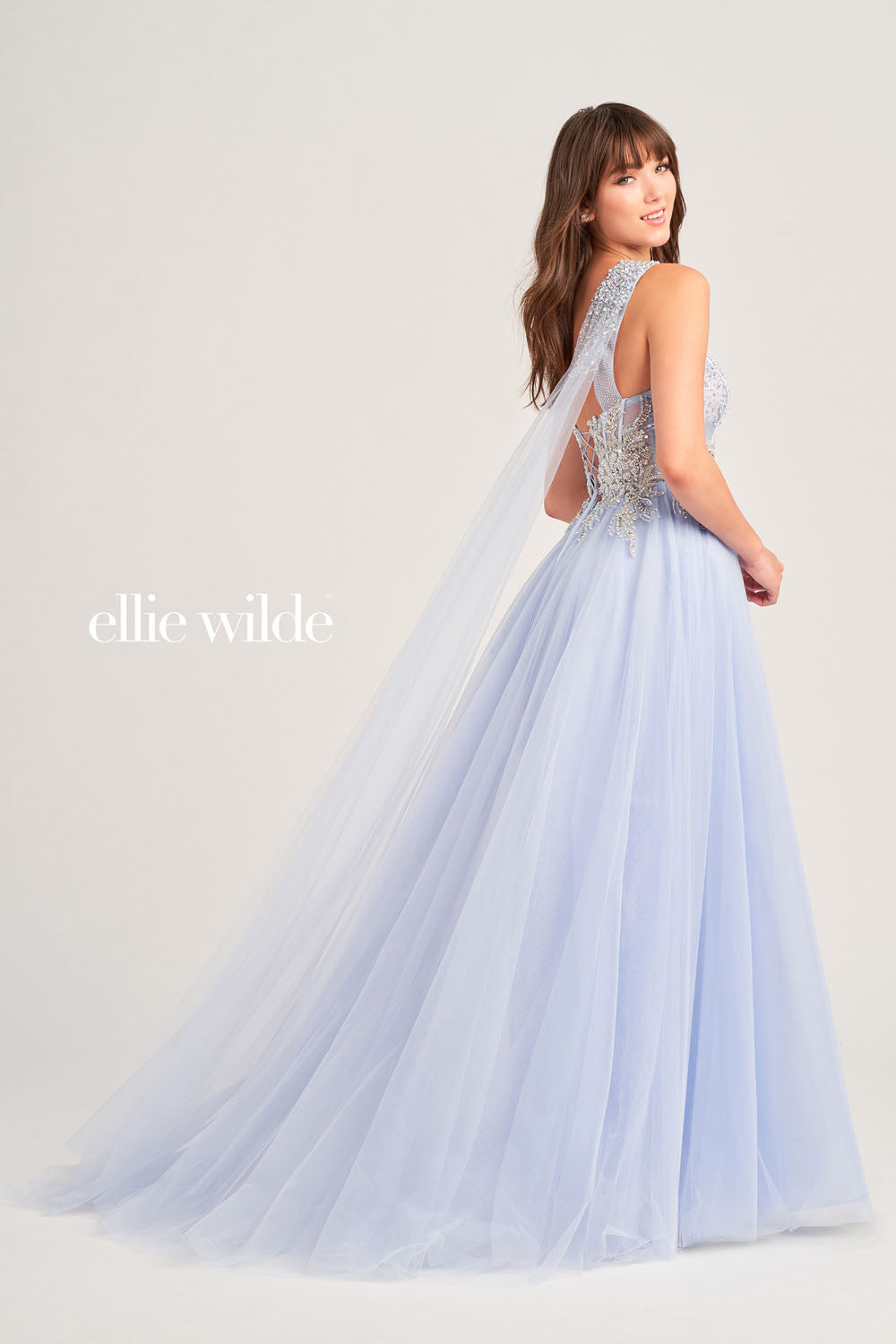 Ellie Wilde EW35090 prom dress images. Ellie Wilde EW35090 is available in these colors: Periwinkle, Dusty Rose.