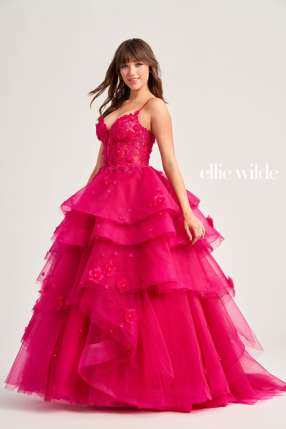 Ellie Wilde EW35206 prom dress images. Ellie Wilde EW35206 is available in these colors: Sage, Magenta.