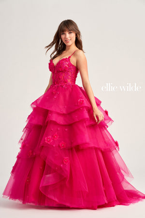Ellie Wilde EW35206 prom dress images.  Ellie Wilde EW35206 is available in these colors: Sage, Magenta.