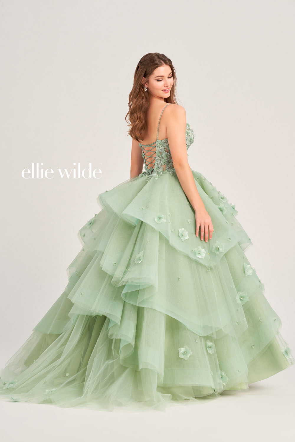 Ellie Wilde EW35206 prom dress images. Ellie Wilde EW35206 is available in these colors: Sage, Magenta.