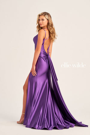 Ellie Wilde EW35212 prom dress images.  Ellie Wilde EW35212 is available in these colors: Red, Lilac, Royal Blue, Dark Purple, Hot Pink.