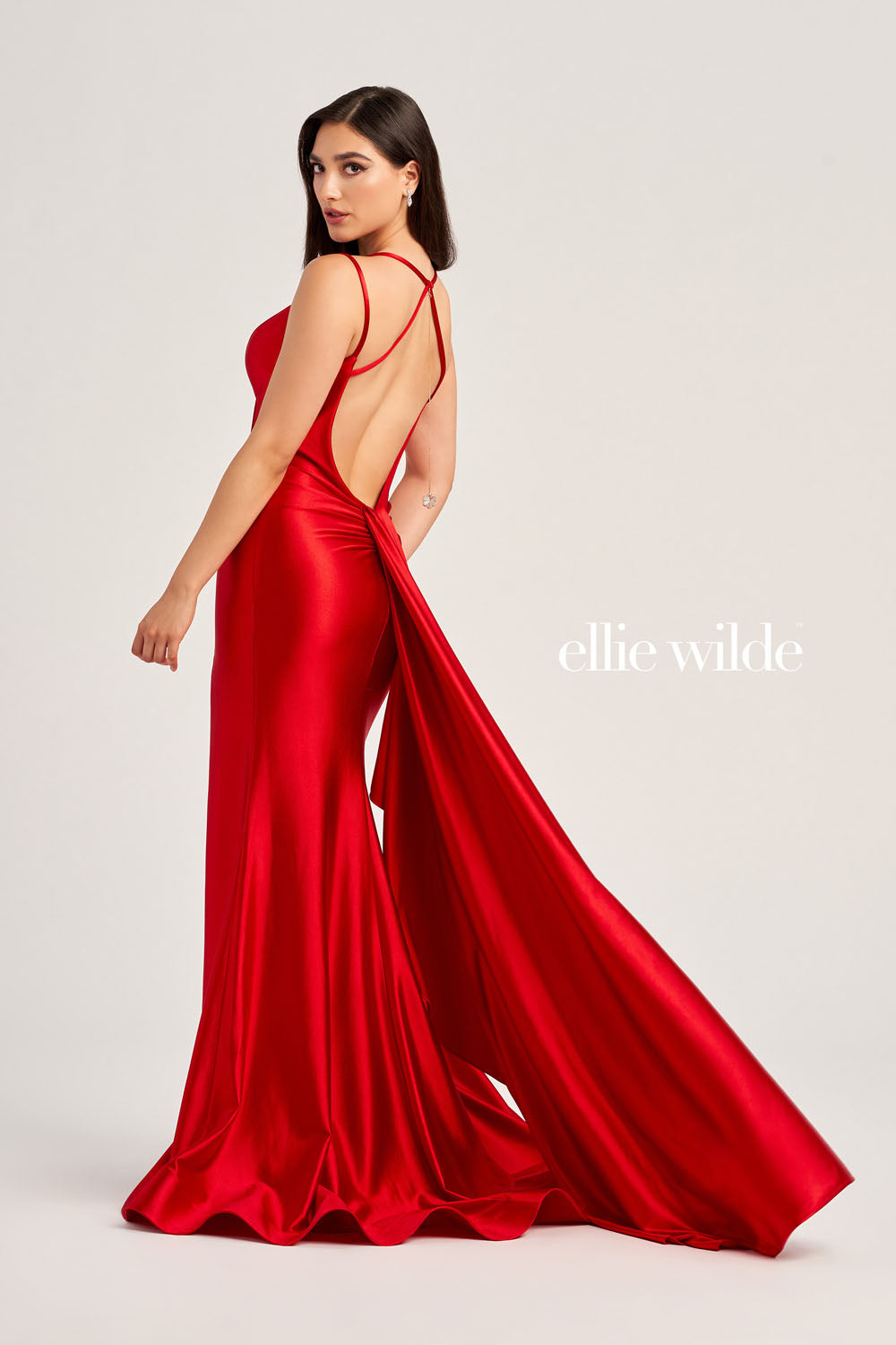 Ellie Wilde EW35212 prom dress images. Ellie Wilde EW35212 is available in these colors: Red, Lilac, Royal Blue, Dark Purple, Hot Pink.