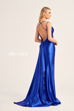 Ellie Wilde EW35212 prom dress images.  Ellie Wilde EW35212 is available in these colors: Red, Lilac, Royal Blue, Dark Purple, Hot Pink.