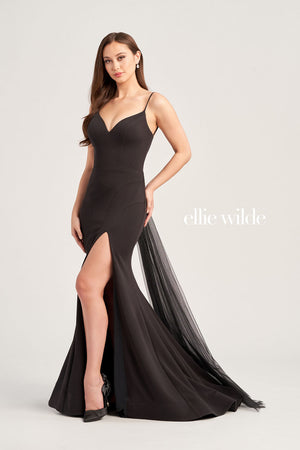 Ellie Wilde EW35213 prom dress images.  Ellie Wilde EW35213 is available in these colors: Black, White, Navy Blue.
