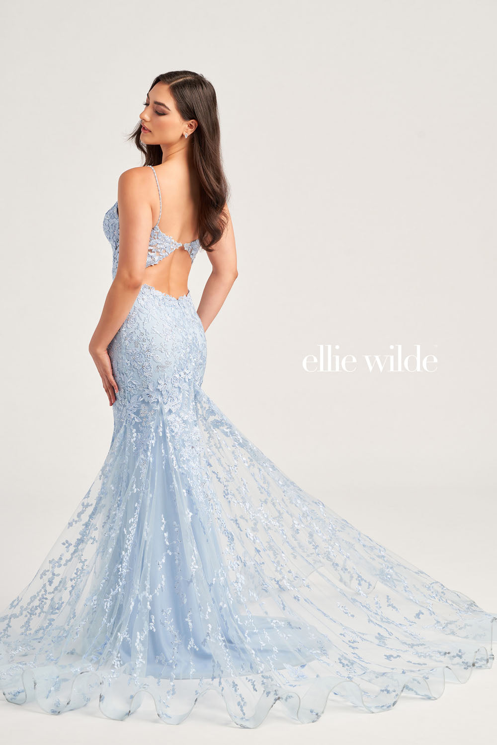 Ellie Wilde EW35220 prom dress images. Ellie Wilde EW35220 is available in these colors: Cerulean Blue, Hot Pink, Emerald.