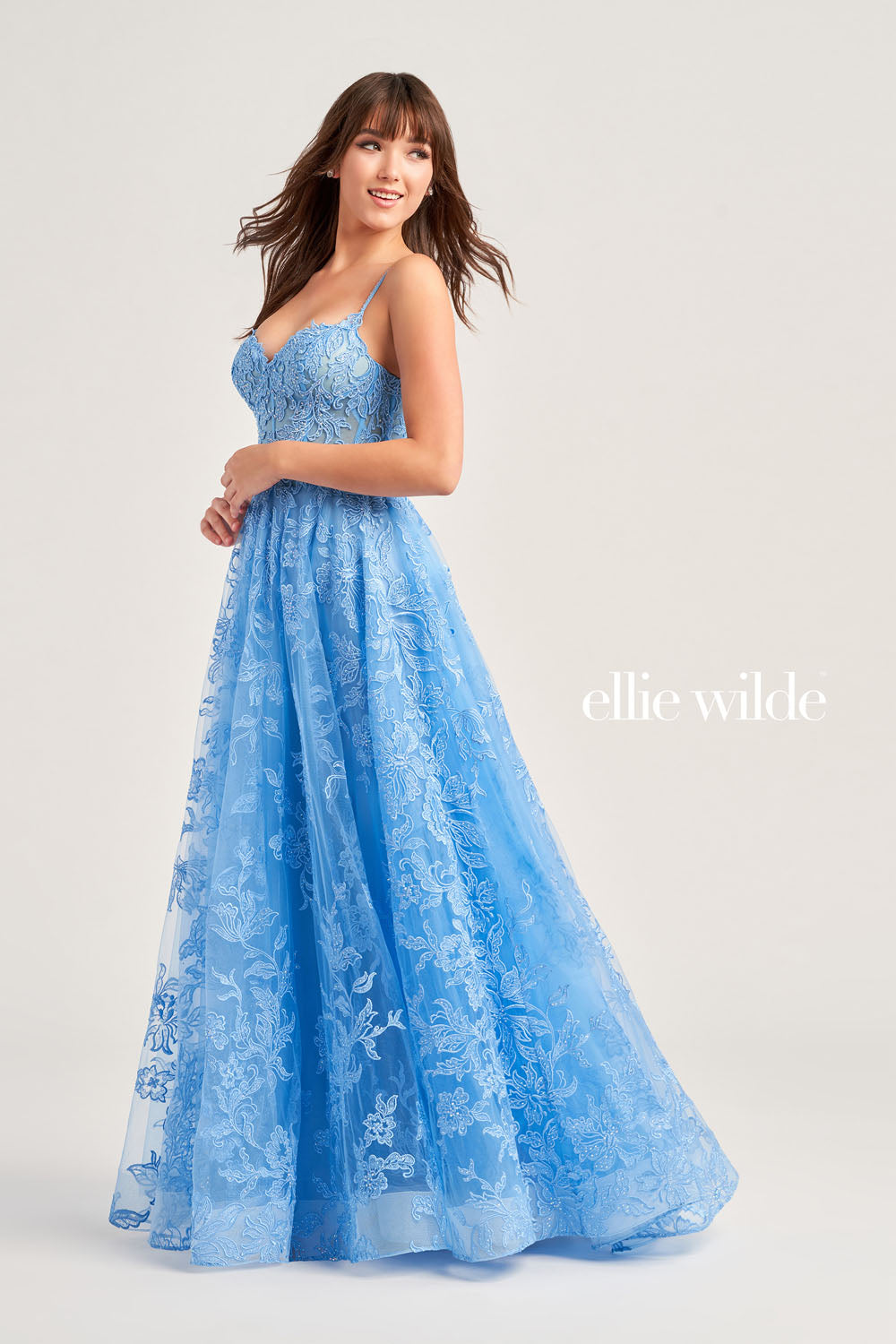 Ellie Wilde EW35226 prom dress images. Ellie Wilde EW35226 is available in these colors: Bluebell, Strawberry, Sage, Emerald.