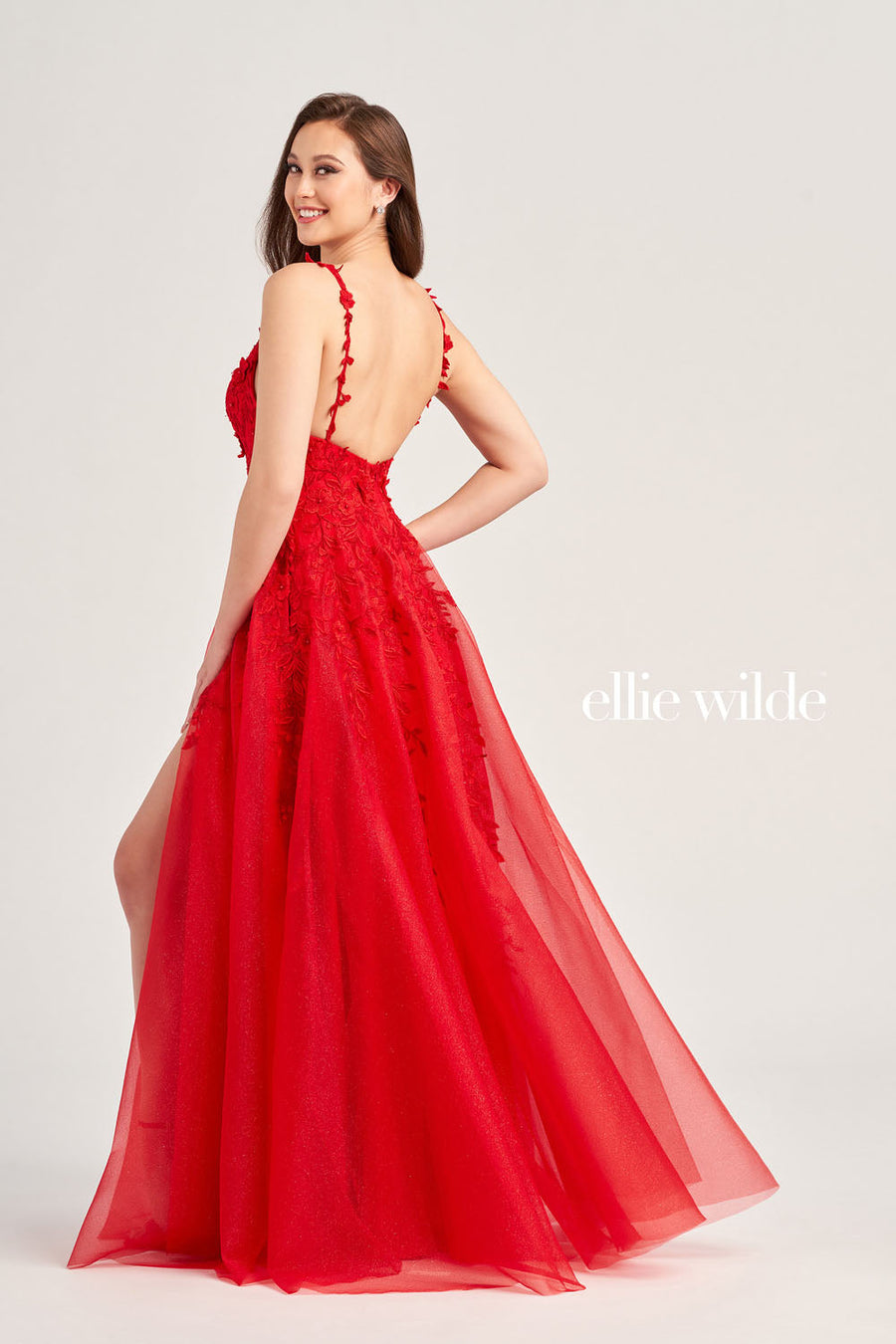 Ellie Wilde EW35233 prom dress images.  Ellie Wilde EW35233 is available in these colors: Red, Royal Blue, Light Blue, Light Yellow.