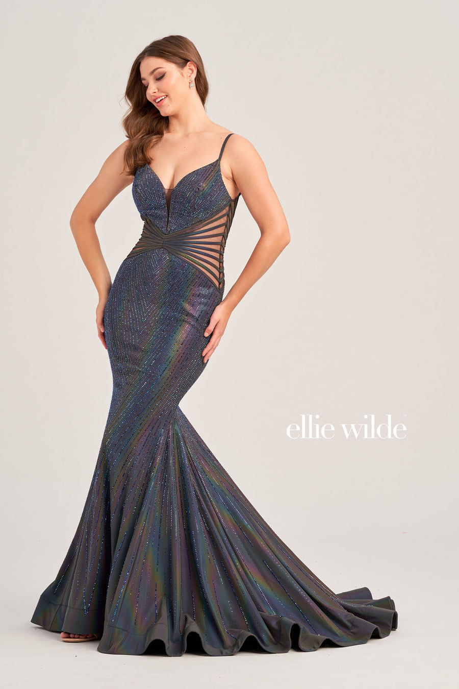Ellie Wilde EW35704 prom dress images.  Ellie Wilde EW35704 is available in these colors: Supernova.