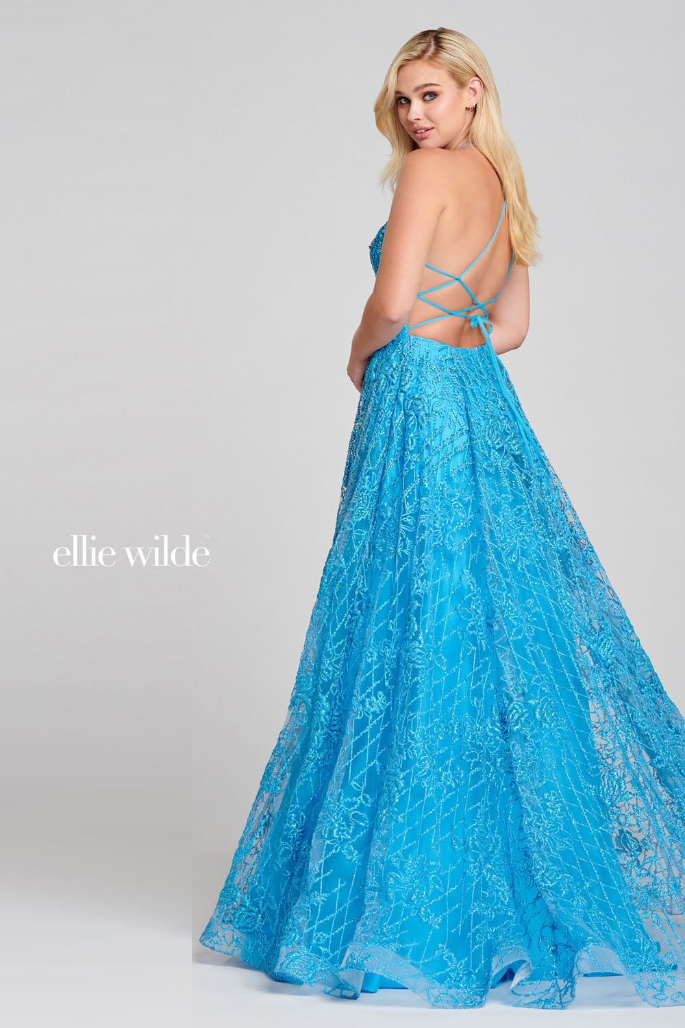 Ellie Wilde EW121042 prom dress images. Ellie Wilde EW121042 is available in these colors: Ocean.
