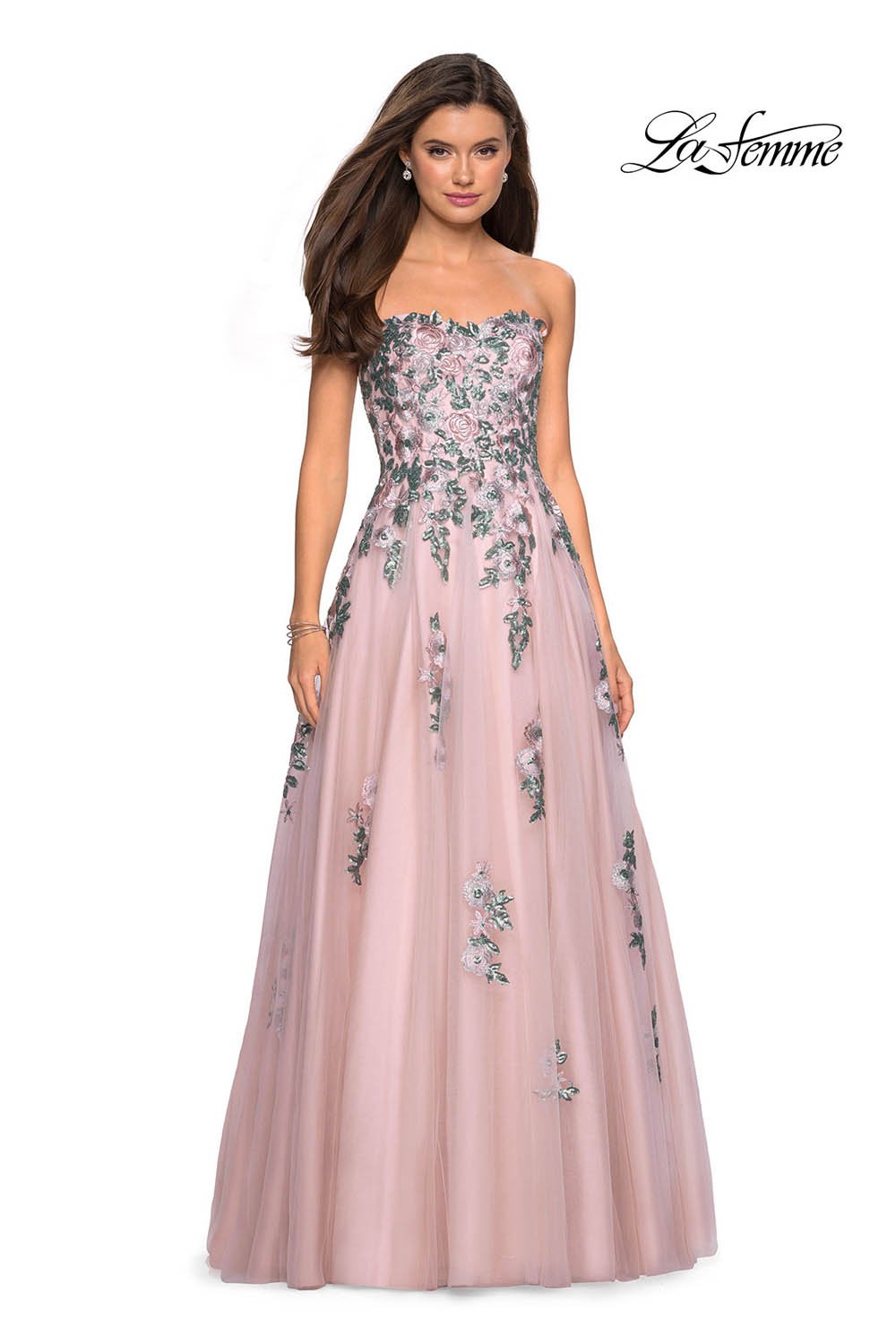 Gigi by La Femme 27816 prom dress images. Gigi by La Femme 27816 is available in these colors: Blush.