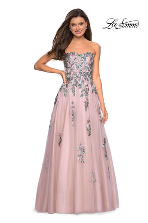 Gigi by La Femme 27816 prom dress images.  Gigi by La Femme 27816 is available in these colors: Blush.