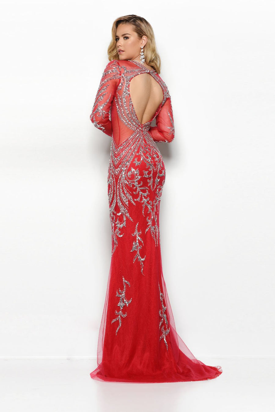Jasz Couture 6204 prom dress images.  Jasz Couture 6204 is available in these colors: Nude, Red Silver, Black Silver.