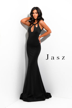 Jasz Couture 7307 prom dress images.  Jasz Couture 7307 is available in these colors: Black,  White.