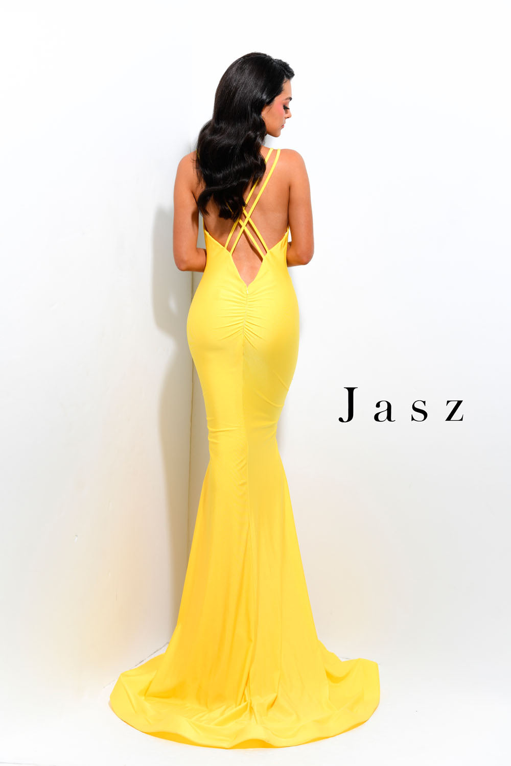 Jasz Couture 7345 prom dress images. Jasz Couture 7345 is available in these colors: Cobalt, Fuchsia, Yellow.