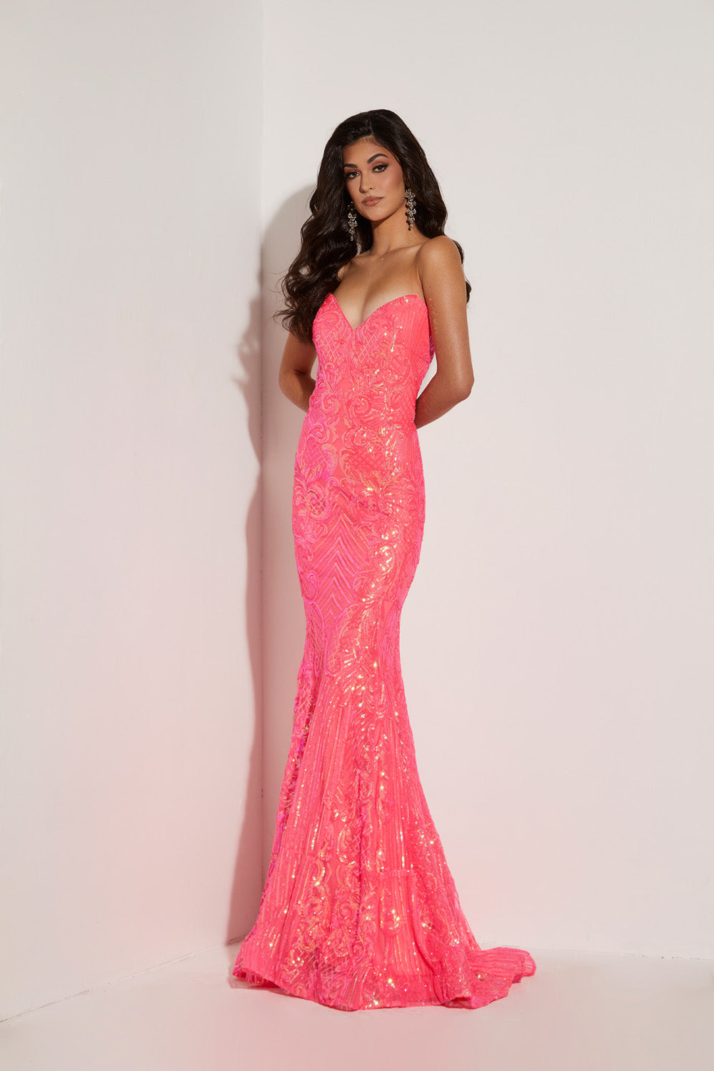 Jasz Couture 7430 prom dress images. Jasz Couture 7430 is available in these colors: Lilac, Aqua, Hot Pink, Yellow, Orange.