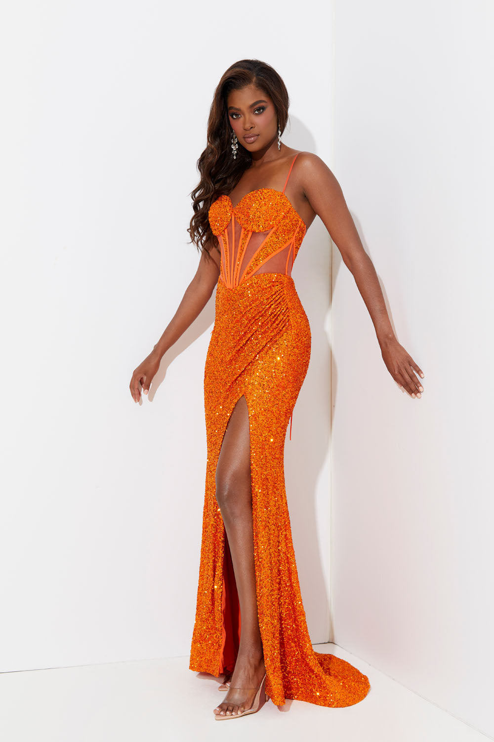 green emerald velvet dress Off the Shoulder Orange Satin Long Prom Dresses, Orange Long Satin For
