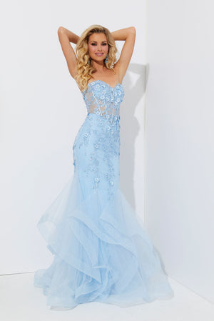 Jasz Couture 7566 prom dress images.  Jasz Couture 7566 is available in these colors: Lilac, Pink, Sky Blue.