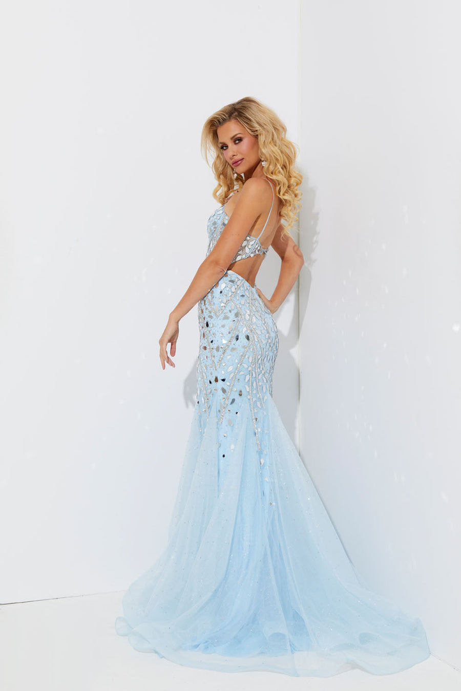 Jasz Couture 7573 prom dress images.  Jasz Couture 7573 is available in these colors: Ocean Blue, Sky Blue, White.