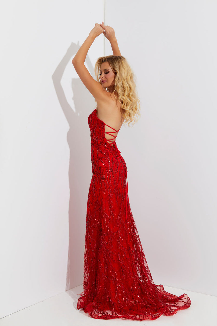 Jasz Couture 7575 prom dress images.  Jasz Couture 7575 is available in these colors: Red, Royal.
