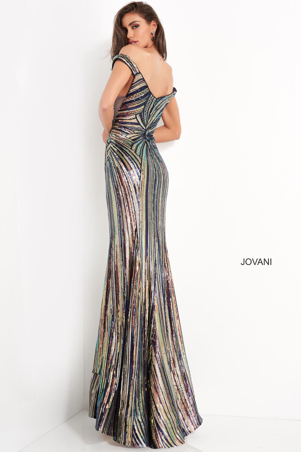 Jovani 04809 prom dress images. Jovani 04809 is available in these colors: Black Multi.