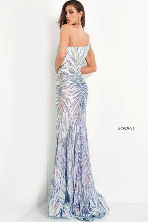 Jovani 05664 prom dress images.  Jovani 05664 is available in these colors: Mint Multi.