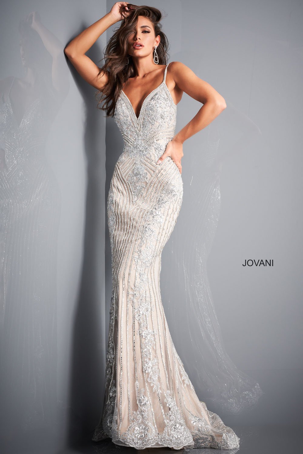 jovani dress silver Jovani 38489