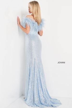 Jovani 06166 prom dress images.  Jovani 06166 is available in these colors: Blue, Ice Pink, Ivory, Red.
