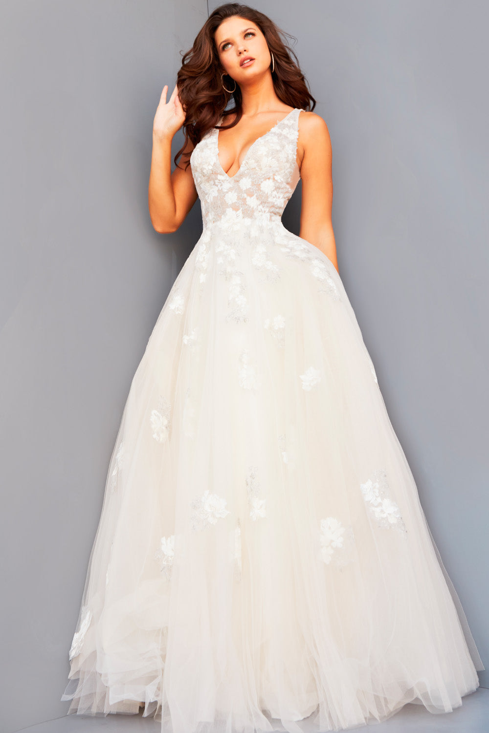 white christmas dresses Off-White One-Shoulder Long Prom Dress with Corset Off White / 10 main image 1