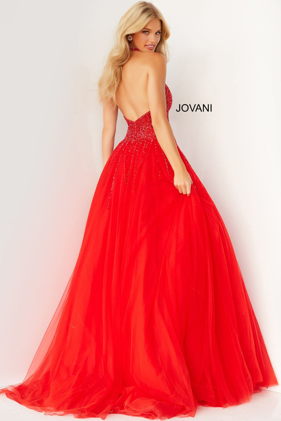 Jovani 06598 prom dress images.  Jovani style 06598 is available in these colors: Red, Black, Ivory.