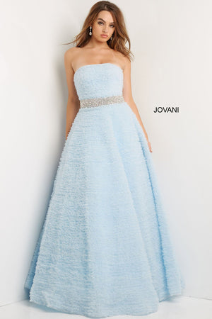 Jovani 07145 prom dress images.  Jovani style 07145 is available in these colors: Light Blue, Blush, Lilac, White.