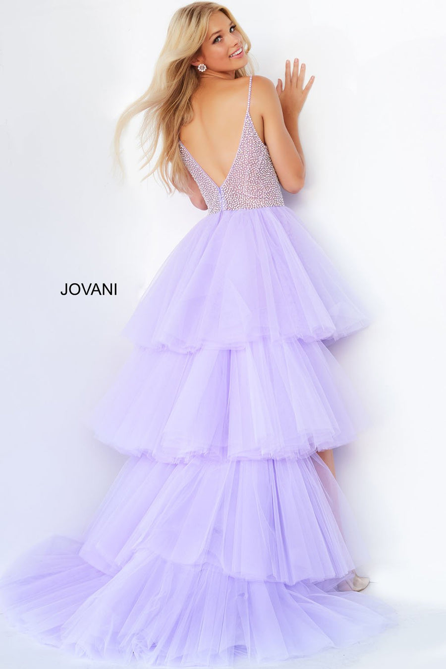 Jovani 07231 prom dress images.  Jovani style 07231 is available in these colors: Lilac,Blush, Light Blue, White.