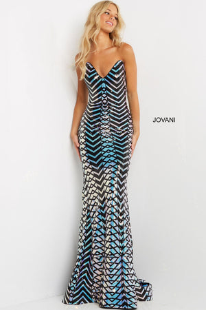 Jovani 07285 prom dress images.  Jovani style 07285 is available in these colors: Lilac Multi.