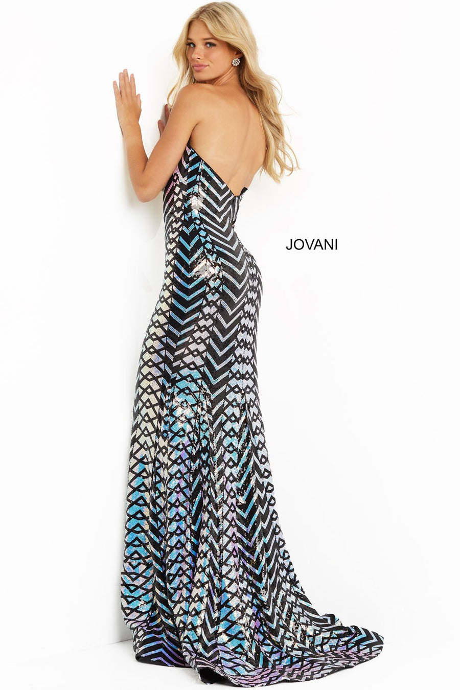 Jovani 07285 prom dress images.  Jovani style 07285 is available in these colors: Lilac Multi.