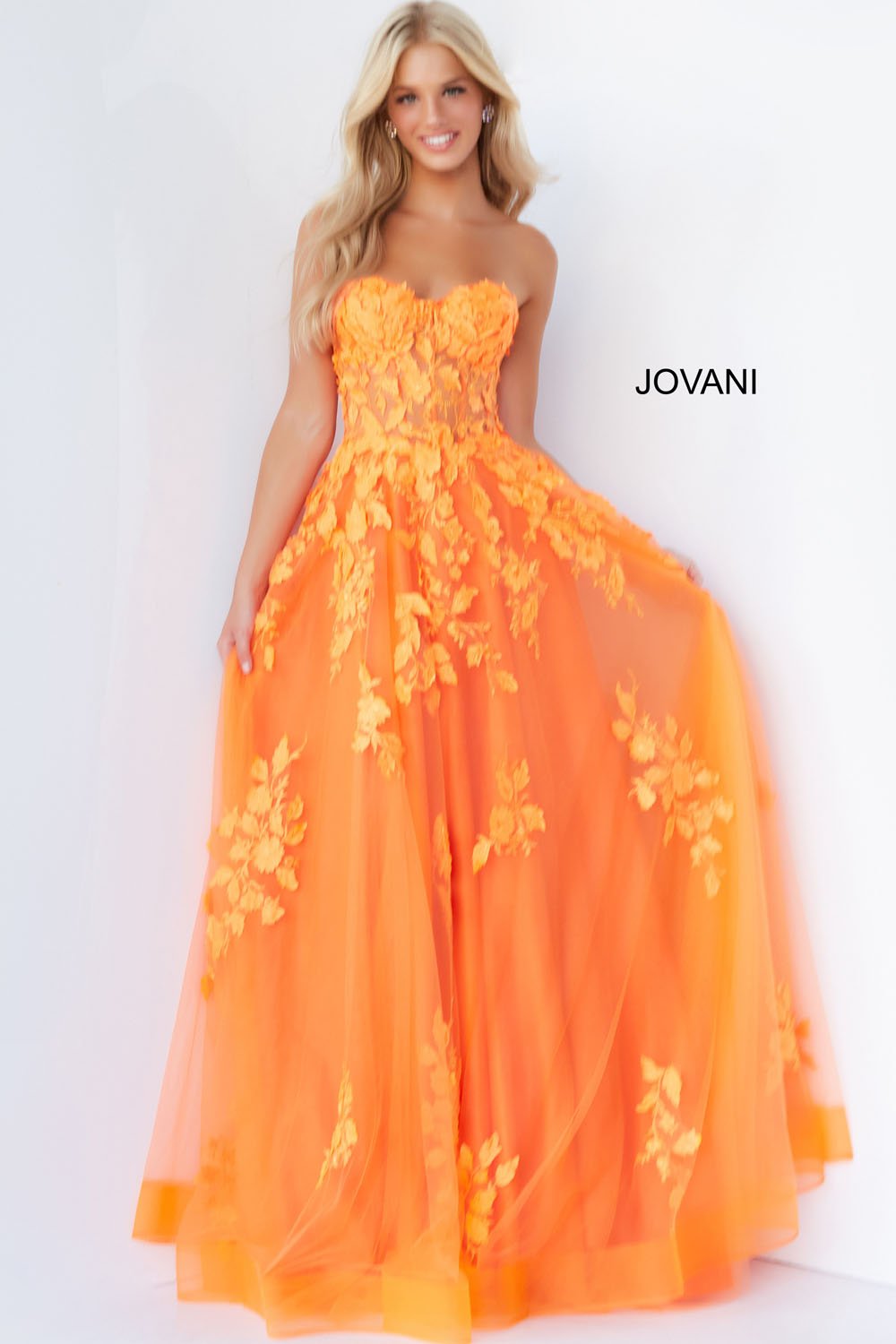 strapless open back dress Bailey Orange Eyelet Wrap Dress – Give Her Six main image 0