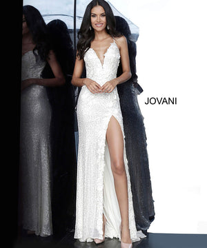 Jovani 1012 prom dress images.  Jovani 1012 is available in these colors: Cream, Light Blue, Rose Gold.