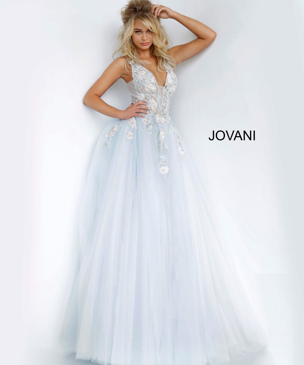 Jovani 11092 prom dress images. Jovani 11092 is available in these colors: Light Blue.