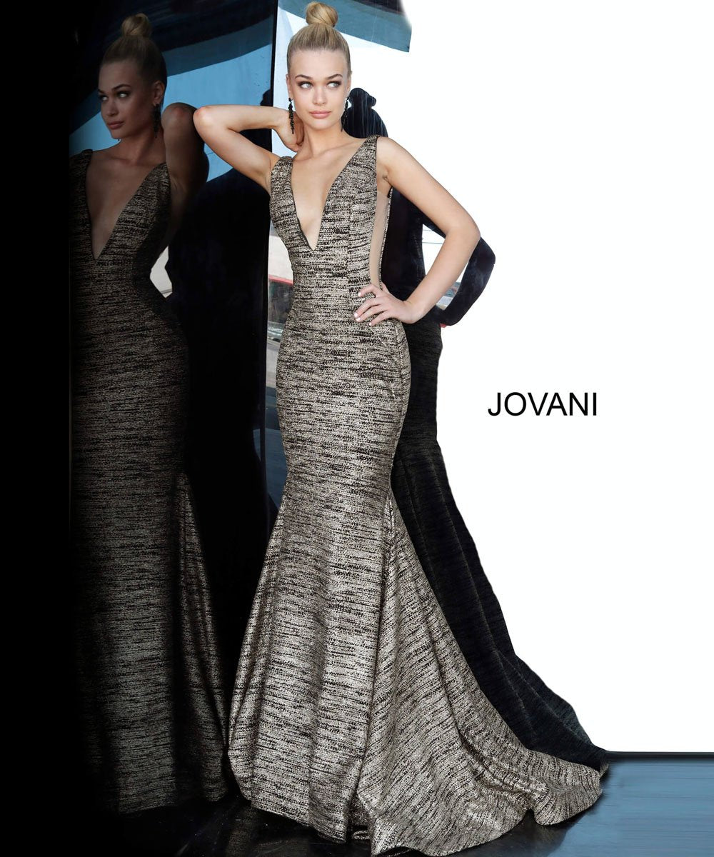 Jovani 47075 prom dress images. Jovani 47075 is available in these colors: Berry, Black Gold, Blush, Black Multi, Fuchsia, Gunmetal, Jade, Light Blue, Mauve, Navy, Ocean, Peacock, Red, Sage, Soft Blue Silver, White, Wine, Yellow Silver.