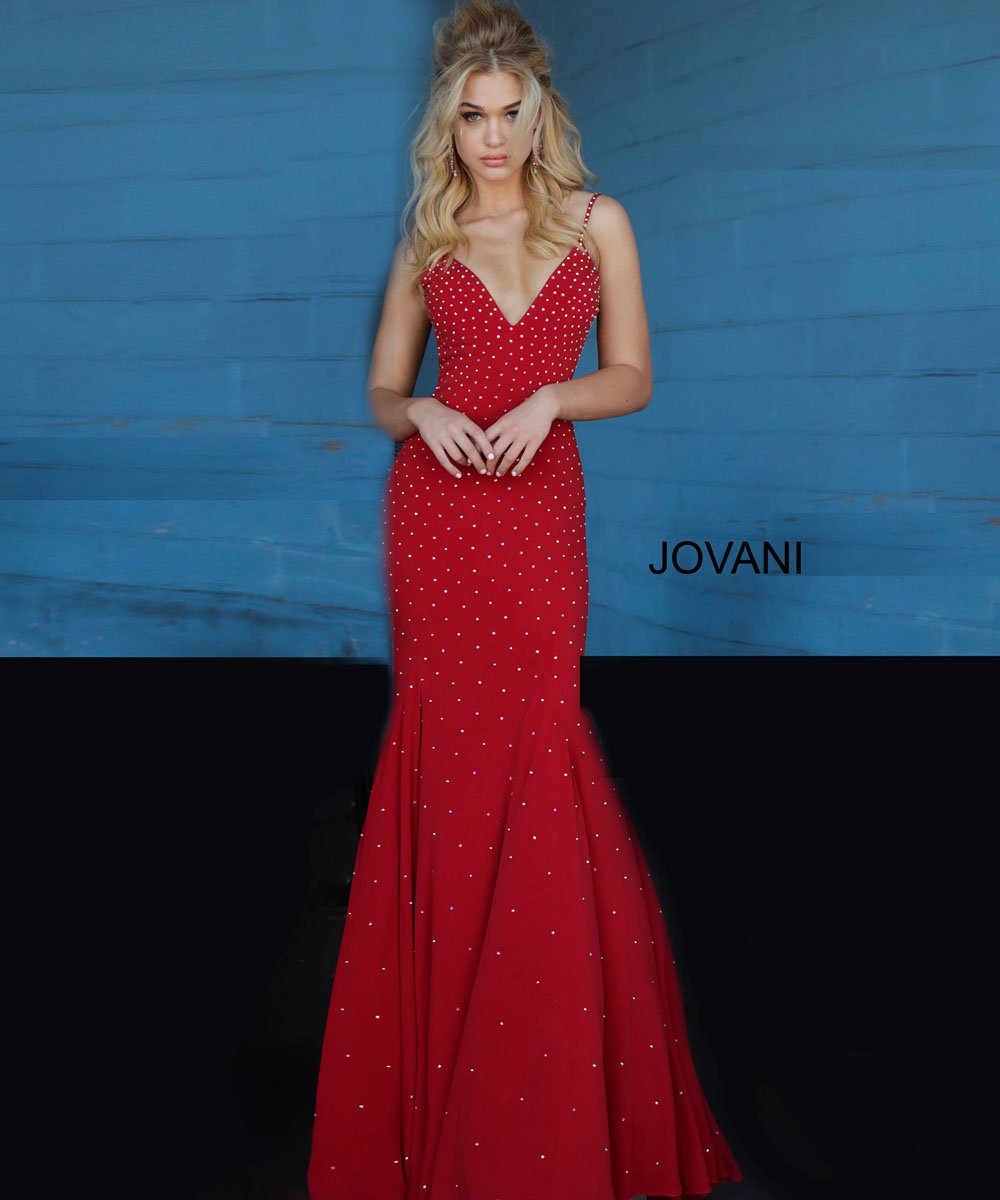 Jovani 63563 prom dress images. Jovani 63563 is available in these colors: Black, Blush, Light Blue, Navy, Olive, Red, White.
