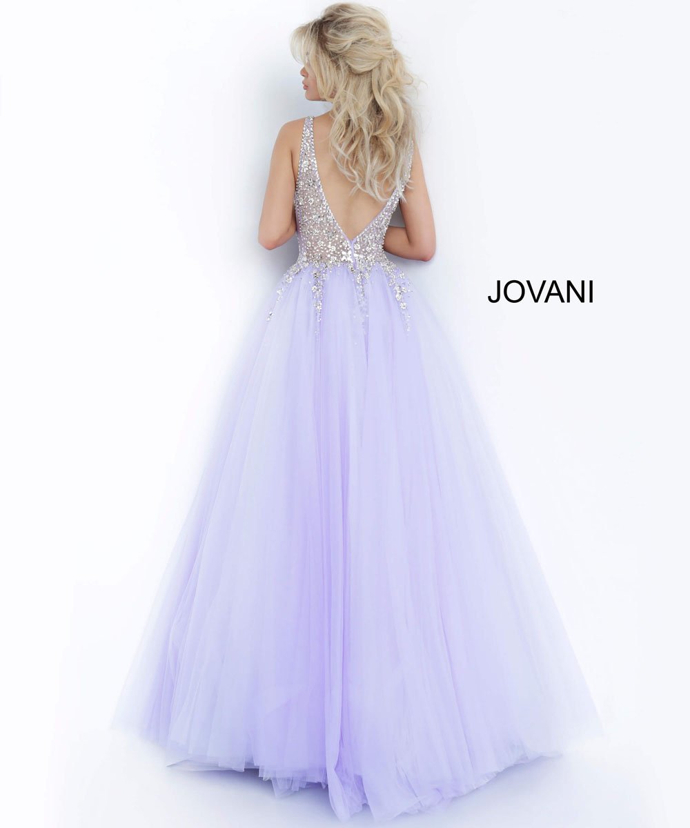 Jovani 65379 prom dress images. Jovani 65379 is available in these colors: Grey, Lilac.