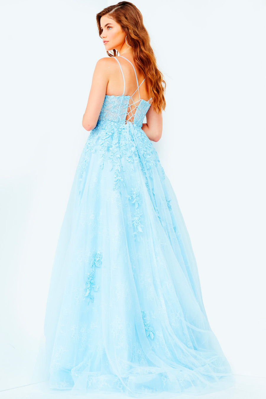 Jovani JVN06644  prom dress images.  Jovani style JVN06644 is available in these colors: Light Blue,Blush, Cobalt Blue, Emerald, Lilac White, Mint White, Red.