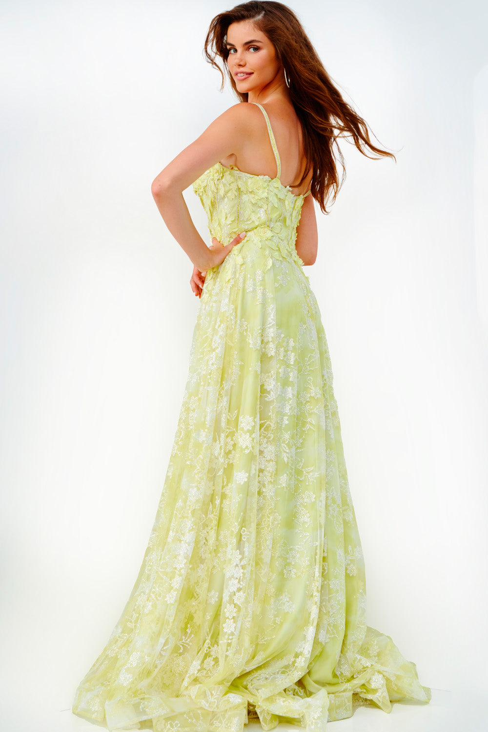 Jovani JVN08416 prom dress images. Jovani style JVN08416 is available in these colors: Yellow, Periwinkle.