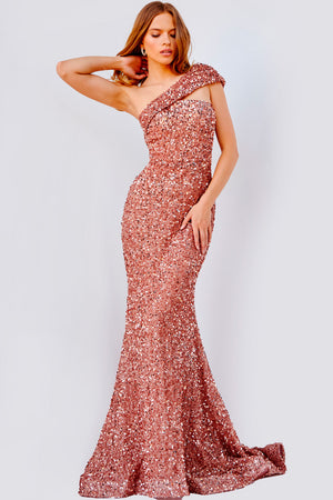 Jovani JVN23770  prom dress images.  Jovani style JVN23770 is available in these colors: Copper, Emerald, Burgundy, Royal, Black, Hot Pink.