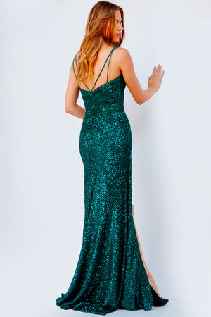 Jovani JVN24081  prom dress images.  Jovani style JVN24081 is available in these colors: Red, Dark Green.